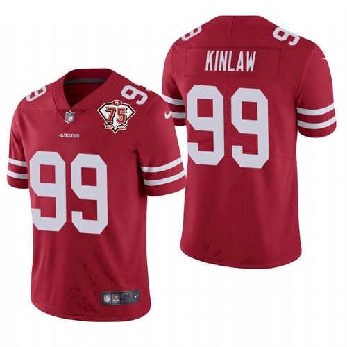 Men's San Francisco 49ers #99 DeForest Buckner 2021 Red 75th Anniversary Vapor Untouchable Stitched NFL Jersey